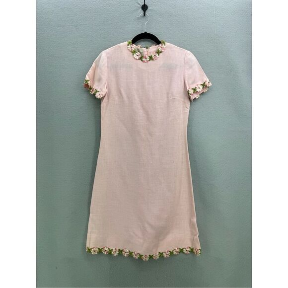 Vintage Bleeker Street Womens Pink Floral Lace Sheath Mini Dress Size Medium - Picture 1 of 8
